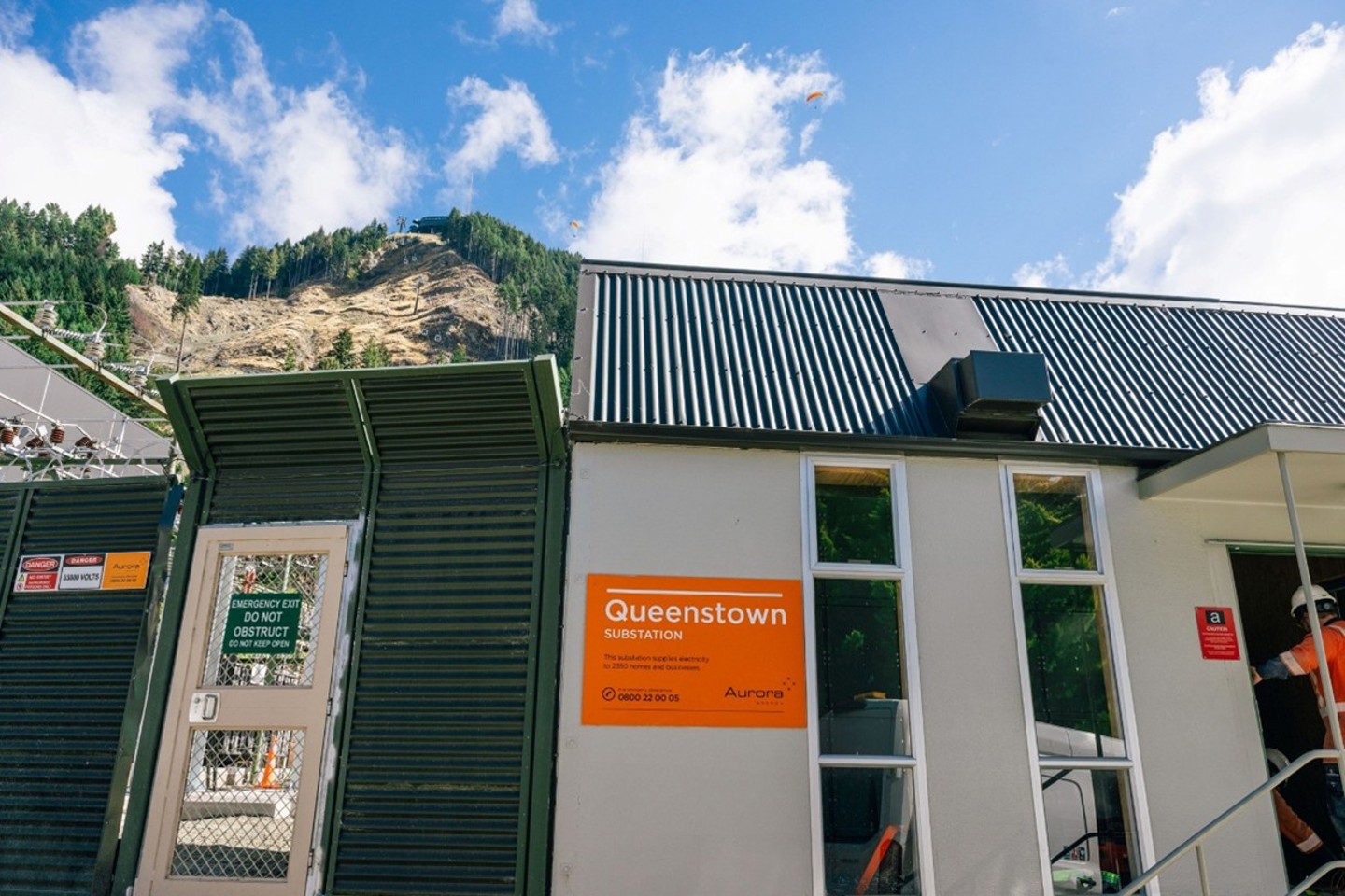 A photo showing the exterior of the Queenstown zone substation