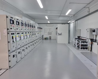 The interior of the new switching room